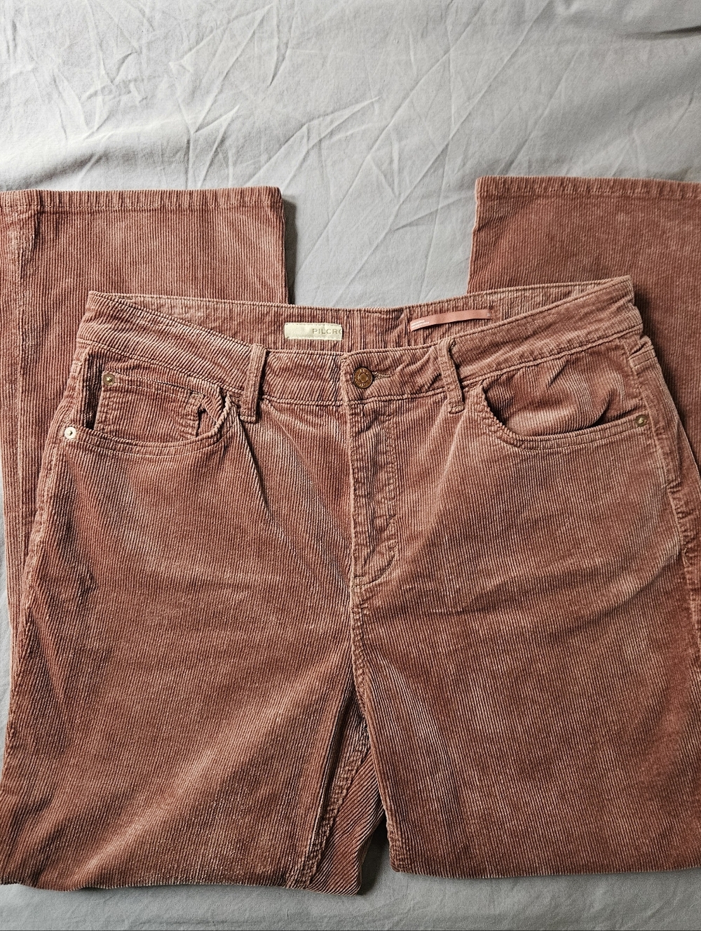 Pilcro Ultra High-Rise Cropped Wide-Leg Corduroy Pants-Size 32